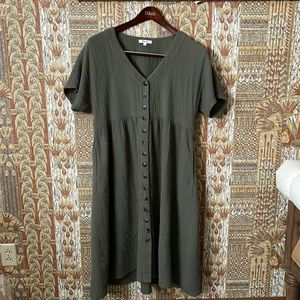 Madewell Light-spun Button Front Midi Dress Size L (fits like an xl)